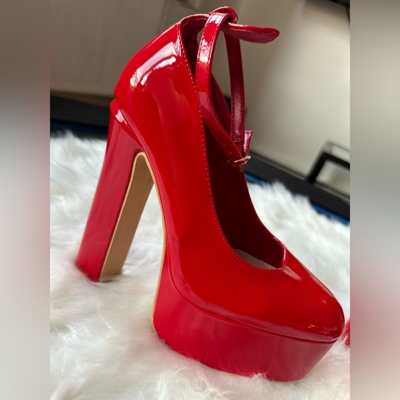 Shoes - Mary Jane Red shoes platform shoes